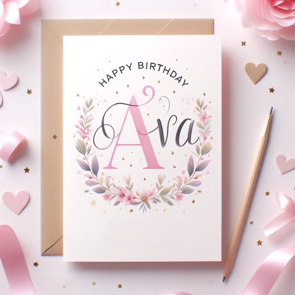 Personalized Name Handmade Birthday Card